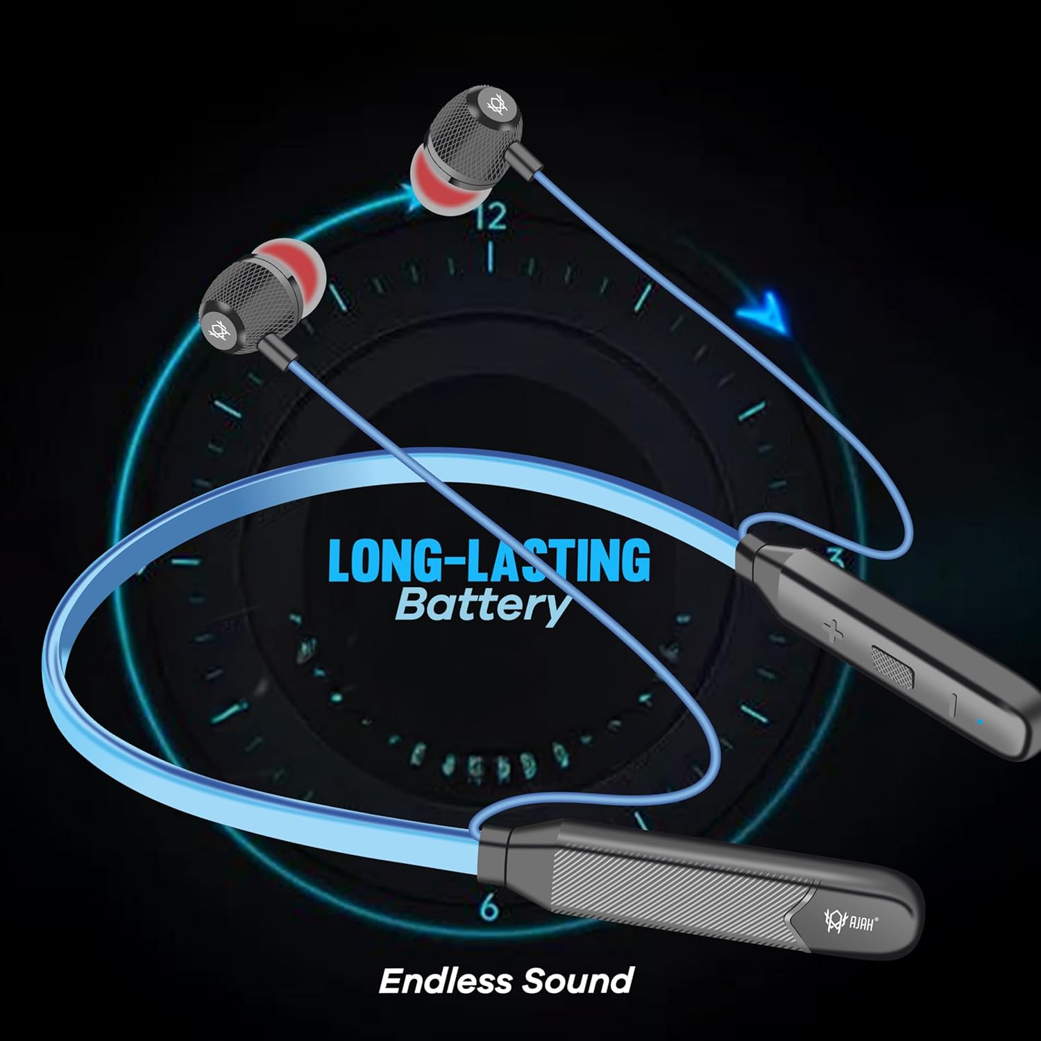 AJAH Neckband Earphone in-Ear Bluetooth 5.0 Wireless