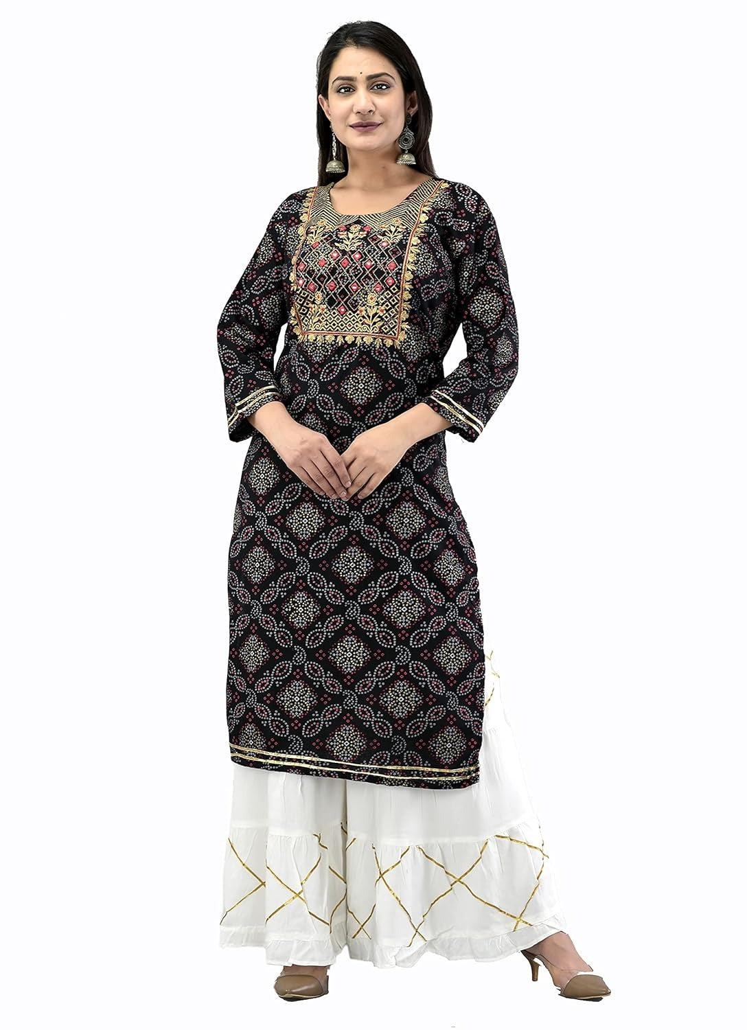 Kurti with White Sharara Plazzo